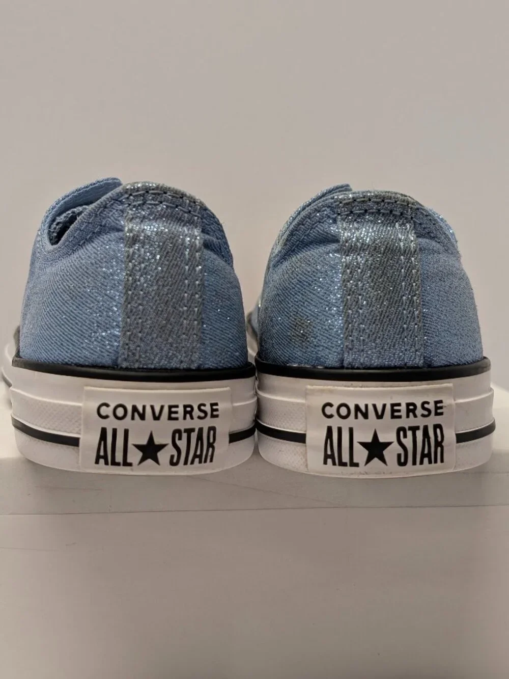 Converse All Star Shimmery Metallic Blue Low Top Sneakers